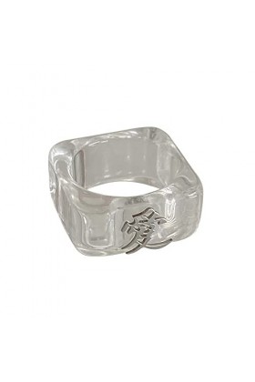 PGthree Personnage Chinois Amour résine Transparente Femmes Vintage Cadeaux damitié fête Punk Amour résine Claire