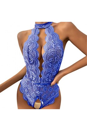 Fulidngzg Lingerie sexy pour femme - En maille - Lingerie gainante - Nuisette ouverte - Lingerie érotique - Entrejambe ouvert