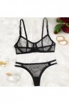 Zannycn Ensemble de lingerie sexy pour femme - Ensemble de sous-vêtements en dentelle - Tenue sexuelle - Lingerie érotique - 