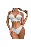 Vêtements De Nuit Femme Erotique sous-Vetements Dentelle Lingerie Sexy Ensemble Sexy Ensemble Soutien Gorge et String 2 Pièce