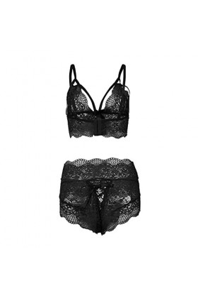 sous-Vetements Femme Sexy Lingerie Sexy Ensemble Erotique Vêtements De Nuit 2 Pièce Ensemble Soutien Gorge et String Dentelle