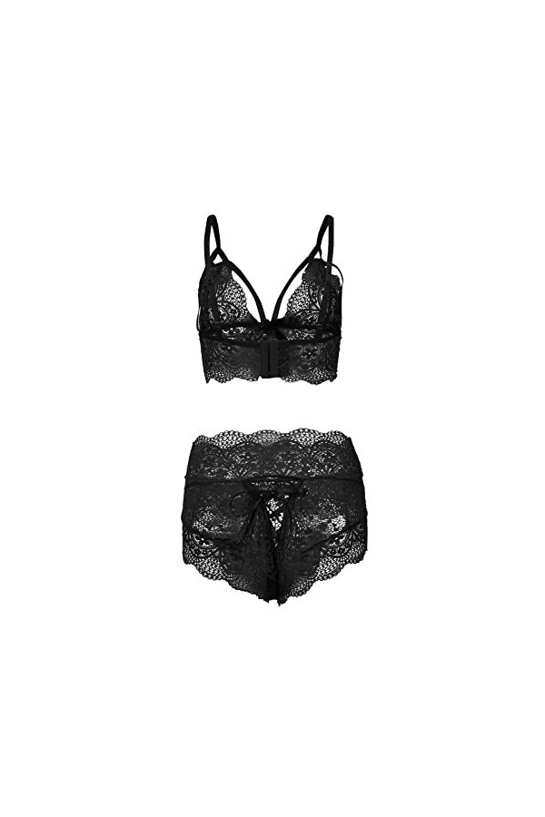 sous-Vetements Femme Sexy Lingerie Sexy Ensemble Erotique Vêtements De Nuit 2 Pièce Ensemble Soutien Gorge et String Dentelle