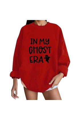 Sweat-shirt pour femme - Col rond - Manches longues - Pour Halloween - Automne - Chemisier long - Sport - Streetwear - Pour a