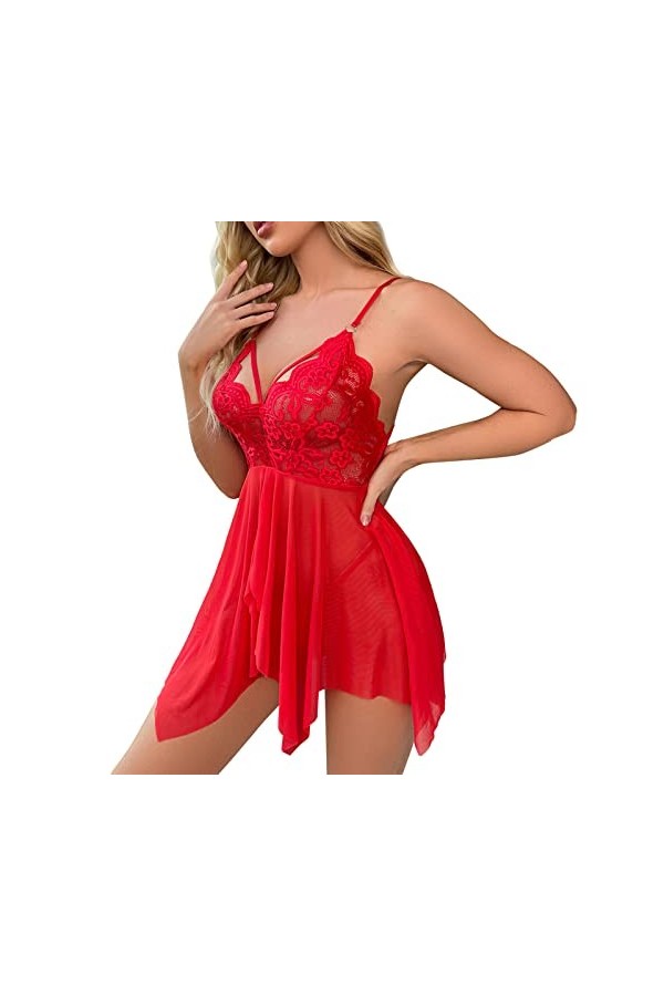 Générique Chemises De Nuit Sexy Femme sous-VêTements Amusants pour Femme Sexy Dentelle Maille Voir à Travers Les sous-VêTemen