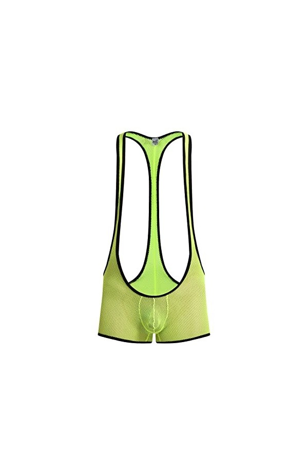 Gefomuofe Jockstrap Wrestling Singlet pour homme Harnais complet avec ceinture de taille Gay Lutte Singuletts Maillot une piè