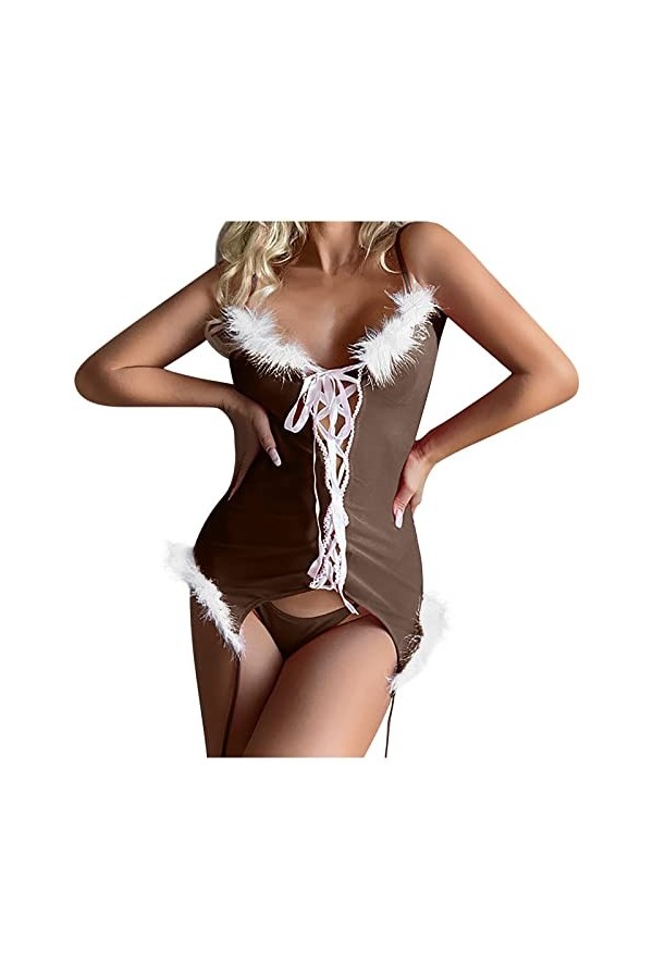 Générique Lingerie Erothique Sexy sous-Vêtement Red Tenue Sexy Femme Ronde Moulante Transparente Lingerie Pas Cher Dessous Se