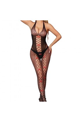 PTLLEND Protège Lingerie Érotique Sexy Été Résille Arc Creux Mode Lingerie Érotique Net Pyjamas sous Vêtement Sexy Ronde Bla