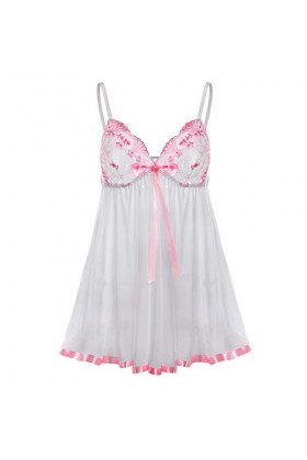 BIISDOST S-6XL Sexy Plus Pyjama Taille Dentelle vêtements de Nuit Lingerie vêtements de Nuit vêtements de Nuit Bow Body Noir 