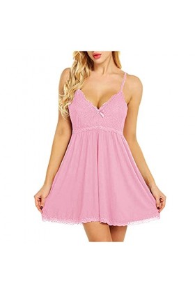 Ensemble de pyjama sexy en dentelle pour femme avec soutien-gorge et dentelle, Rose, XXXXL