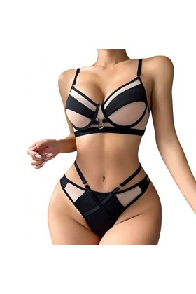 Deshabillé Body Combinaison Lingerie Sexy Spicy Girls Nightclub Splicing Double Layer Sexy Underwear Costume Trois pièces pou