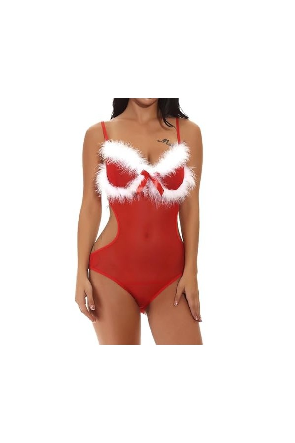 Pdakieyxnd sous-Vetements de Noël Feminins Sexy Dentelle Érotique String Noir Sensuelle Culotte Rouge Valentin Coquin Sexy Co