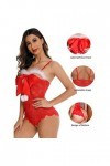 sous-Vetements de Noël Feminins Sexy Sensuelle Valentin String Dentelle Chaud Lingerie Féminin Coquin Noir Hot Rouge Collant 