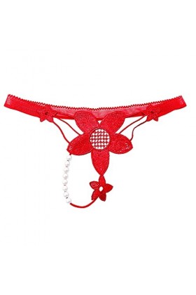 HELLORSOON String Dentelle Femme,Sexy Transparent Maille Transparente Échancré String en Dentelle Culotte Dentelle