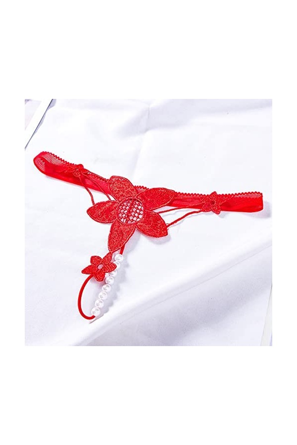 HELLORSOON String Dentelle Femme,Sexy Transparent Maille Transparente Échancré String en Dentelle Culotte Dentelle