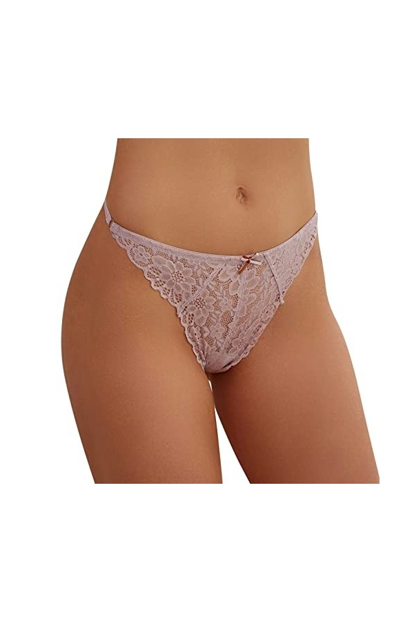 HELLORSOON String Ouvert Femme,Sexy Érotique Maille Transparente Tendre Body Lingerie Slip pour Femme