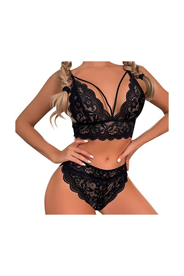 Robe Sexy Femme Coquine Hot Cuir Dentelle Lingerie Ouverte Vêtements Érotique Chic Slip Secret Sex Body Transparent Nuisette 