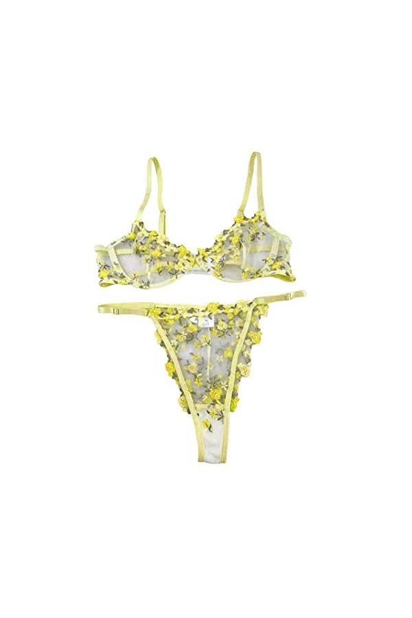 Pyjama Femme Pas Cher Femmes Dame Sexy Accessoires en métal avec Cou Suspendu Maille Lingerie Ensemble Taille Haute vêtements