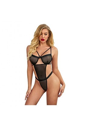 liaddkv Trois Points Sexy Valentins Sexy Unique Sous-vêtements de Jour Femmes Lingerie Grandes Tailles, Noir , S