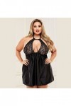 PANPANY Vêtements de Nuit Halter Out Lingerie Creuse Pyjama Nuit de Nuit Sexy Femmes Dentelles sous-vêtements Brassière Compr