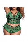 Zannycn Ensemble de lingerie sexy pour femme - Ensemble de lingerie érotique en dentelle - Ensemble licol - Lingerie flirty -