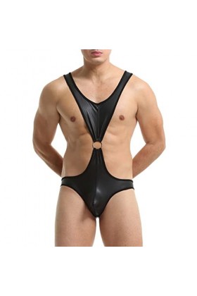 Gefomuofe Body pour homme - Effet mouillé - En cuir verni - Fabriqué en Allemagne - Brillant - Effet mouillé - Chemise de loi