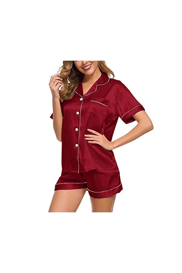 IQYU Lingerie super sexy ​ Sous-vêtements courts pour femmes Vêtements de nuit Pyjama ample Costume sexy Sous-vêtements Satin