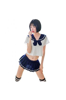 LDZYXY Costume femmes jupe imprimée costume marin chemise + mini - costume étudiant