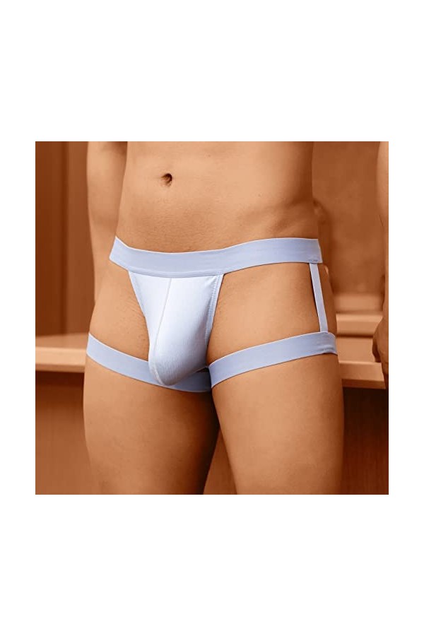 LOIJMK Sous-vêtements sexy en coton pour homme - Sexy et respirant, gris, XXXL