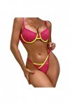 Robe Sexy Femme Érotique Dentelle Rose Jaune Couture Mince Respirant Dos Européen Et Américain Sexy Lingerie Ensemble Sexy De