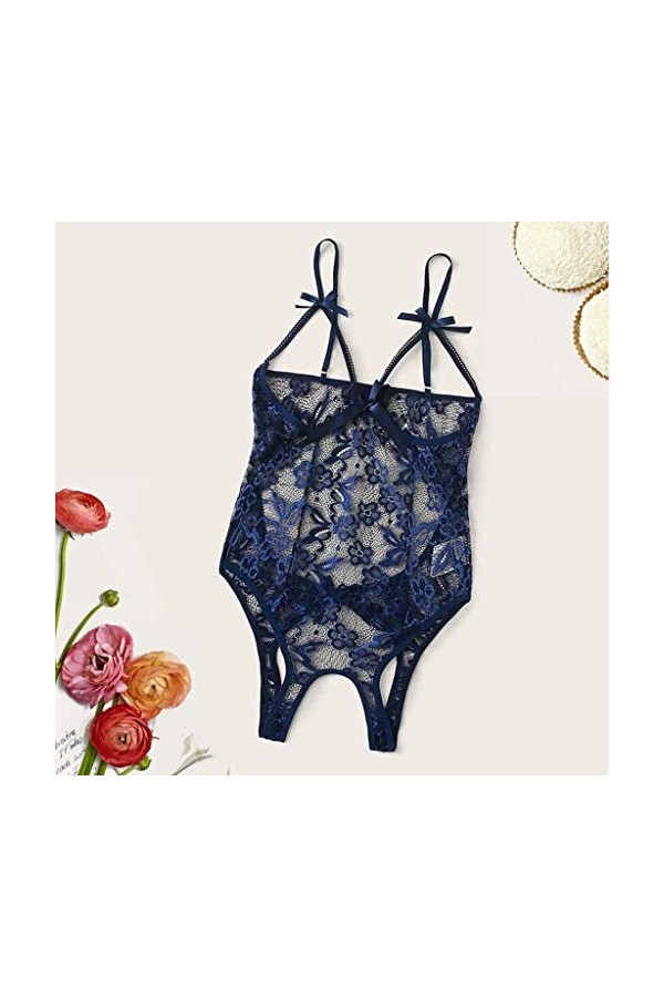 Fulidngzg Body sexy pour femme - Sous-vêtement sexy en résille - Lingerie sexy - Babydoll - Élégante - Grandes tailles - Ling