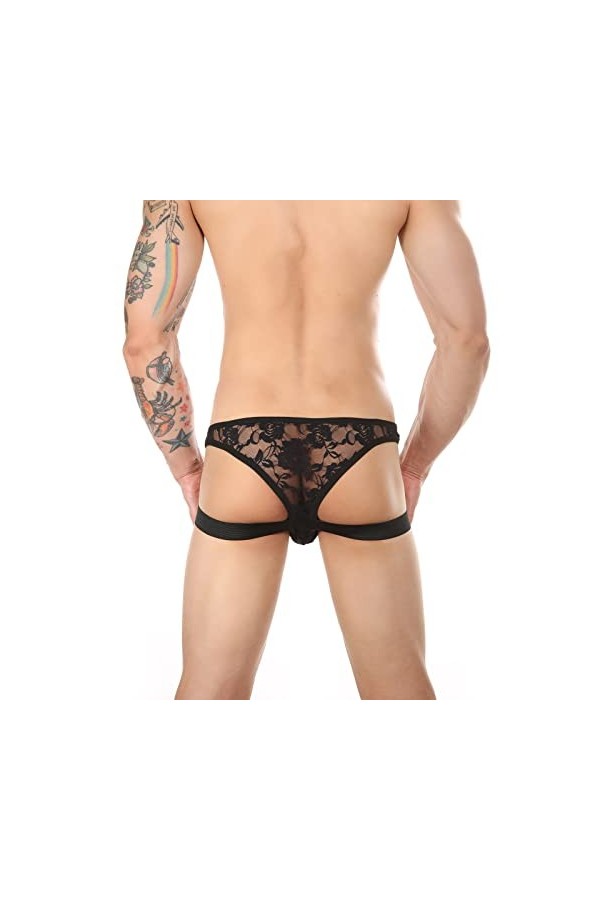 Générique Boxer Homme Maillot de Bain Sexy Briefs Thong String Respirant en Dentelle pour Hommes Double Ding Briefs Taille Ba
