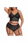 Femme Ensemble Soutien Gorge et String Dentelle sous-Vetements Erotique Lingerie Sexy Ensemble 2 Pièce Vêtements De Nuit Sexy