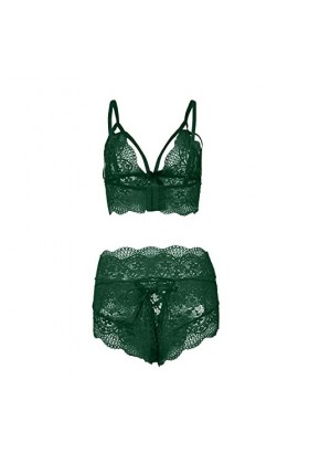 sous-Vetements Femme Sexy Lingerie Sexy Ensemble Erotique Vêtements De Nuit 2 Pièce Ensemble Soutien Gorge et String Dentelle
