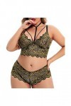 Vêtements De Nuit Femme Dentelle Lingerie Sexy Ensemble Erotique Ensemble Soutien Gorge et String Sexy sous-Vetements 2 Pièce