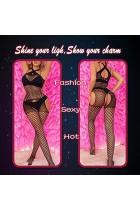 JRD&BS WINL Femmes Bodystockings Lingerie érotique Femme Ouvert Entrejambe Ouvert Vêtements de nuit Creux Lingerie Collants L