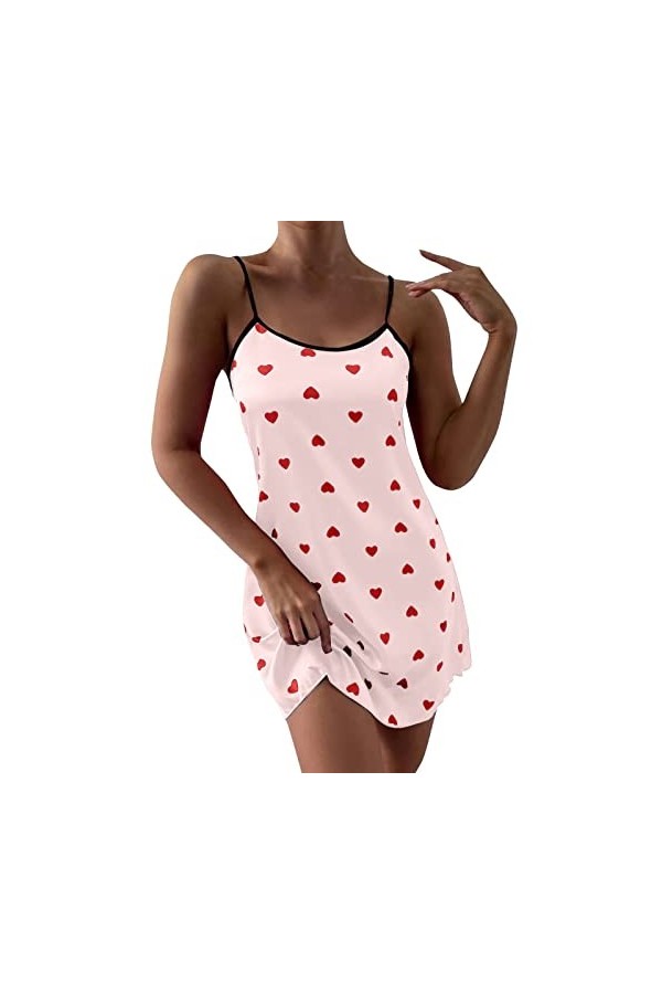 Briskorry Sous-vêtements sexy pour femme - Robe de nuit Stain Lady - Confortable - Dos nu - Grande taille