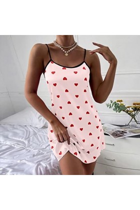 Briskorry Sous-vêtements sexy pour femme - Robe de nuit Stain Lady - Confortable - Dos nu - Grande taille