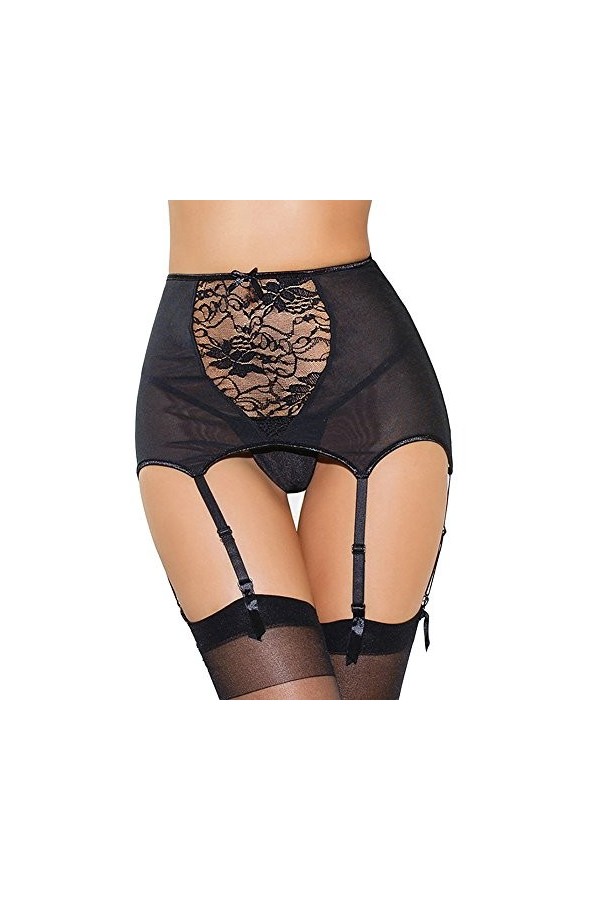 Sbra Femmes Dentelle Jarretière Jarretelles Porte-jarretelles Medium fits S M L , Noir 