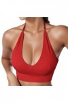 Briskorry Haut dos nu pour femme - Dos nu - Partie sexy, A1 rouge., M