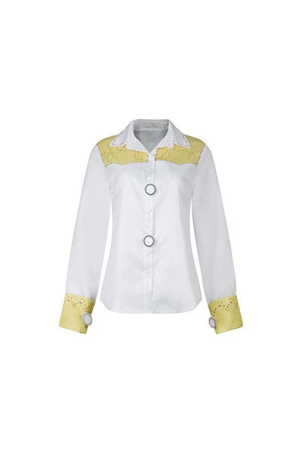 AYYOHON Jessie Chemise pour femme, costume de cowgirls de dessin animé, t-shirt blanc, tenues dHalloween, taille S