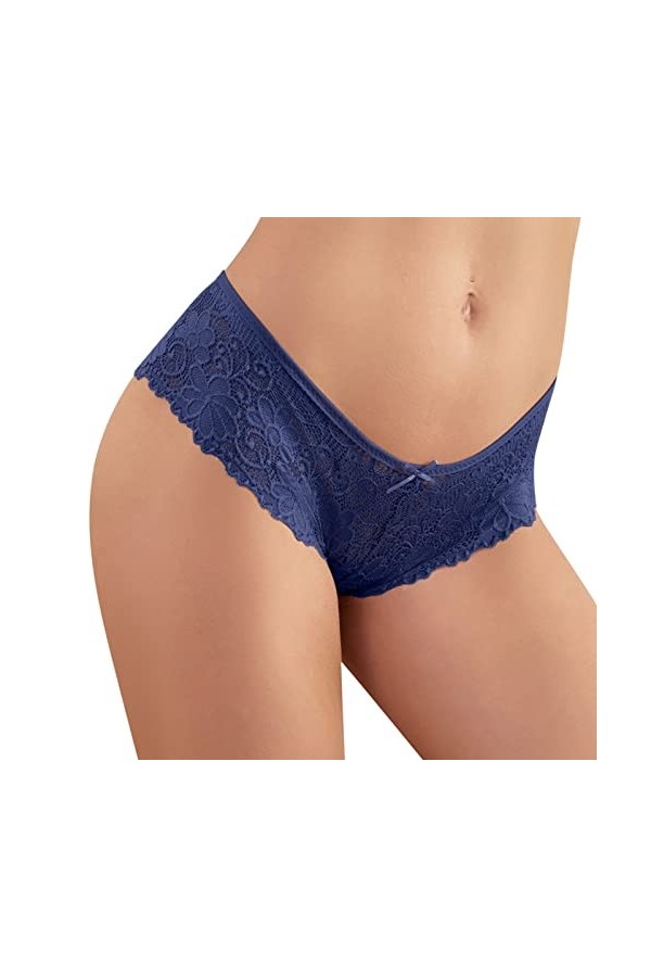 HELLORSOON Culotte Dentelle Femme,Sexy Séduction Transparence Subtile en Soie Culotte en Dentelle Shorty pour Femme
