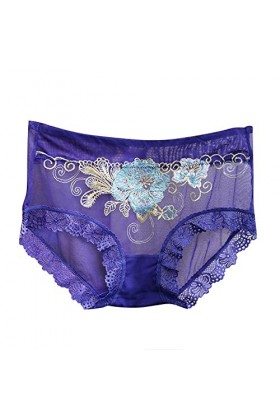 HELLORSOON Slip pour Femme Sexy Respirant en Soie Échancré String Noir Transparent Érotique Romantique Body Lingerie sous-vêt