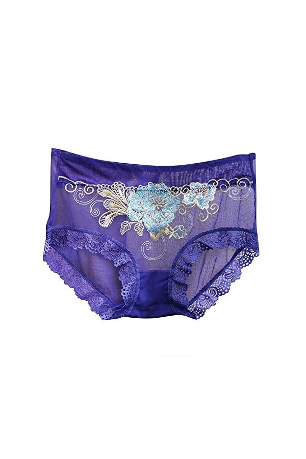 HELLORSOON Slip pour Femme Sexy Respirant en Soie Échancré String Noir Transparent Érotique Romantique Body Lingerie sous-vêt