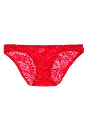 Slip sexy en dentelle pour homme - Sous-vêtement érotique en maille respirante - Pour homme - Sexy - Tanga Thong - Taille bas