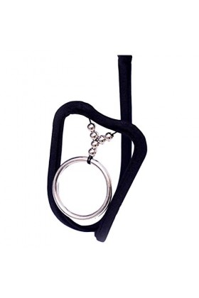 MagiDeal Homme Ouvert Erotique Transaprent Dentelle Anneaux Slip Queue String, Anneau Argent Noir, Taille unique