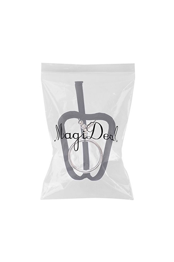 MagiDeal Homme Ouvert Erotique Transaprent Dentelle Anneaux Slip Queue String, Anneau Argent Noir, Taille unique