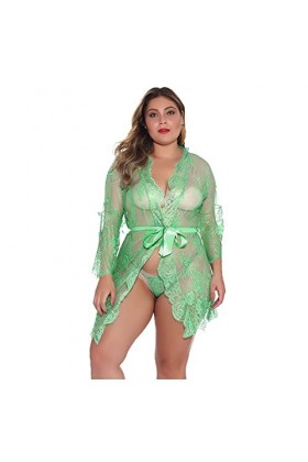 liaddkv Femmes Sexy Lingerie Deep V Teddy Vêtements de Nuit avec Culotte Femme Lingerie Femme Enceinte, vert, S