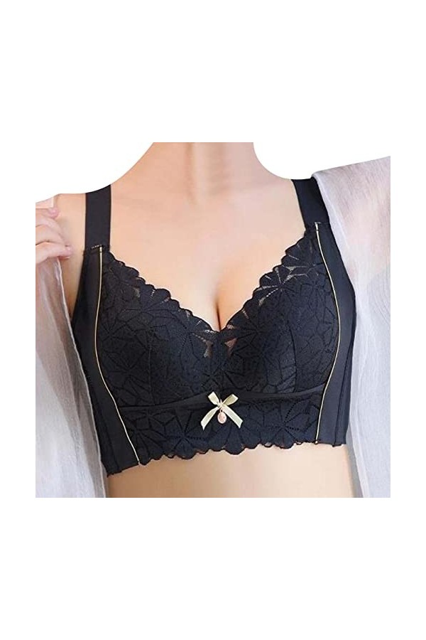 liaddkv Sous-vêtements en latex pour femme - Coupe complète - Soutien-gorge latéral - Sans anneau en acier - Support supérieu