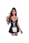 maxToonrain Lingerie sexy pour femme coquine grande taille, costume de soubrette française en dentelle pour la Saint-Valentin