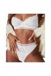 Zannycn Ensemble de lingerie sexy pour femme - Soutien-gorge et culotte érotiques en dentelle - Ensemble de lingerie sexy - T